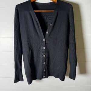 Maria Di Ripabianca Cardigan Short Sleeve- Twin Sweater Set Black Sz 8